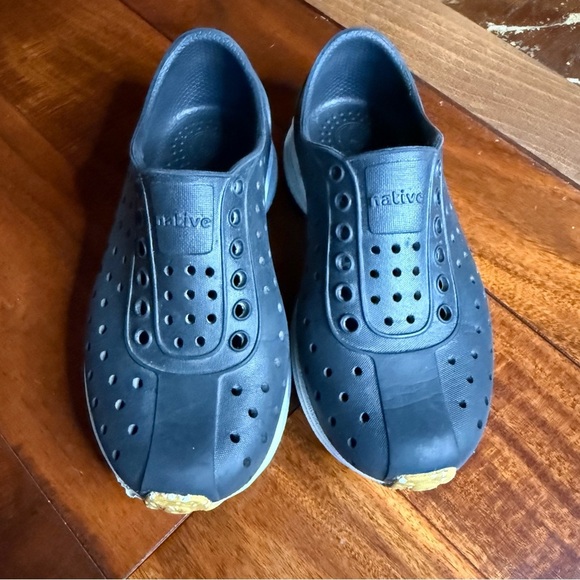 Black Perforated Water Shoes with Gum Outsole - Picture 3 of 12